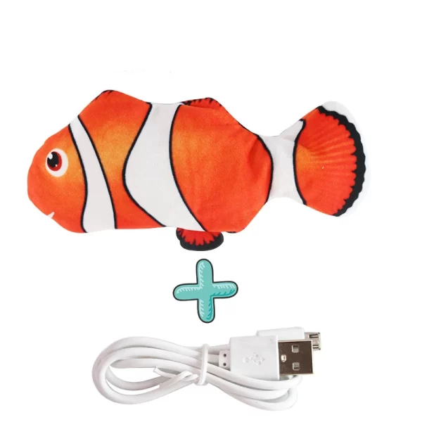 Peixe de pelúcia realista elétrico com carregador USB. - Imagem 12