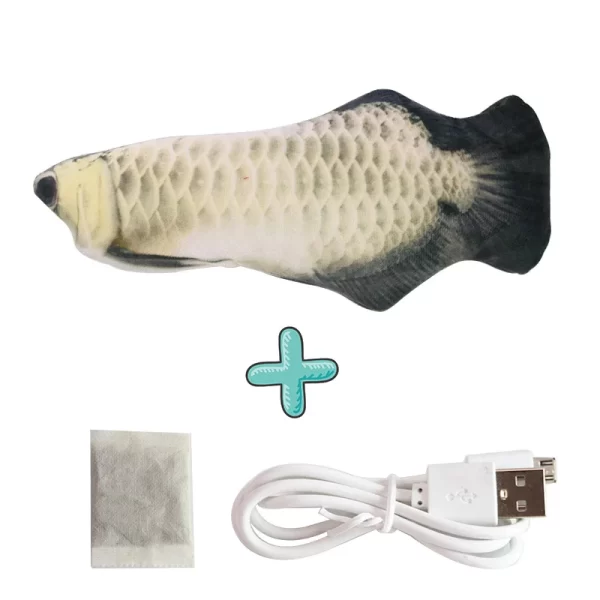 Peixe de pelúcia realista elétrico com carregador USB. - Imagem 10