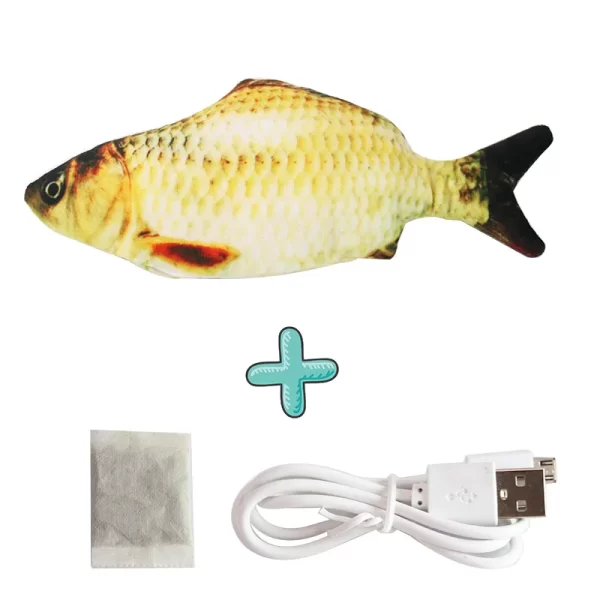 Peixe de pelúcia realista elétrico com carregador USB. - Imagem 7