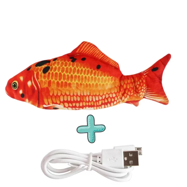 Peixe de pelúcia realista elétrico com carregador USB. - Imagem 11