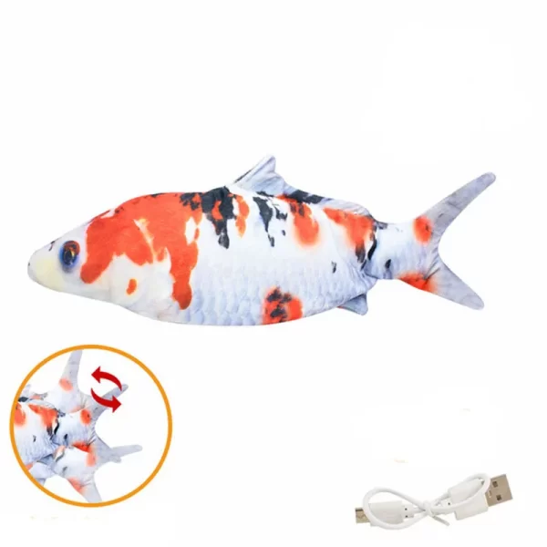 Peixe de pelúcia realista elétrico com carregador USB. - Imagem 13