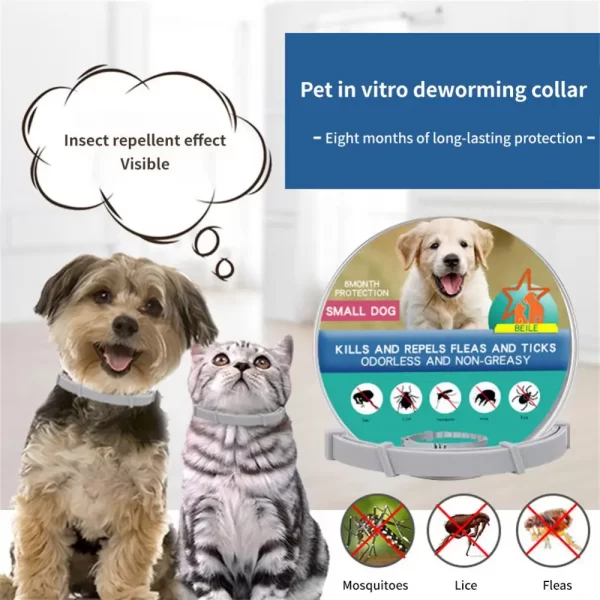Coleira extensível antipulgas e carrapatos para animais de estimação. - Imagem 4