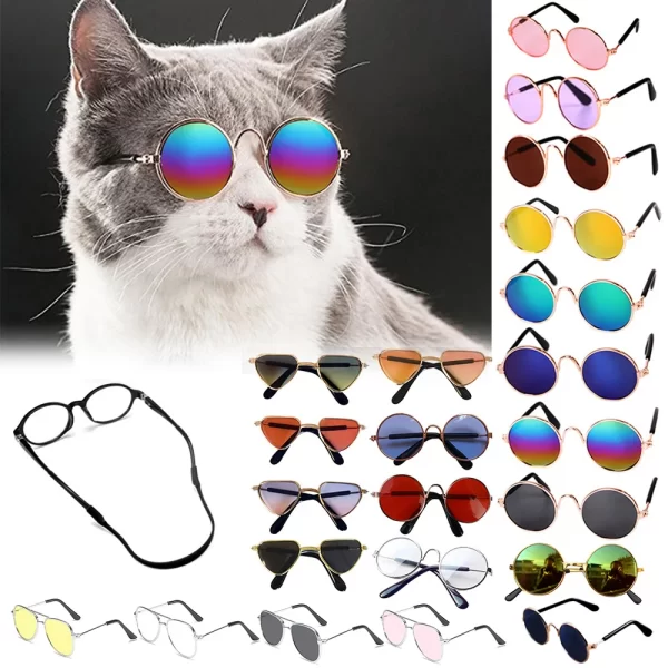 Óculos coloridos para gatos de diversas cores. - Imagem 2